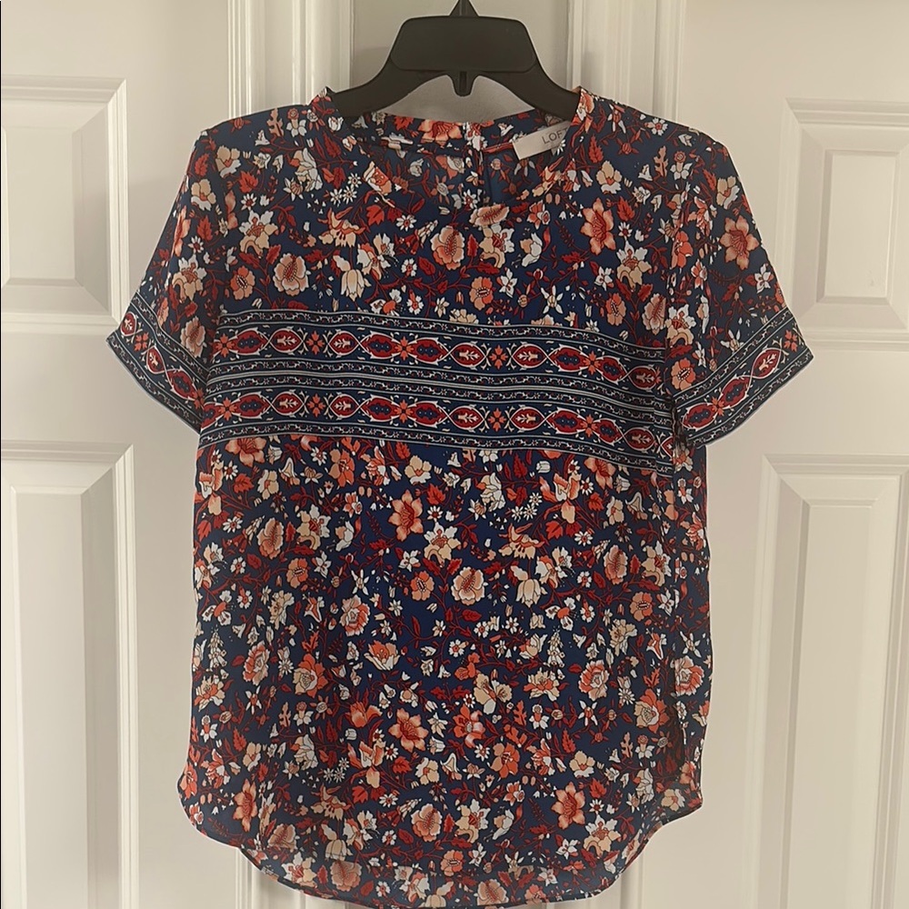 Floral Blue Women's Top